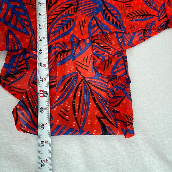 Alexis x Target Dress Women 3X Red Floral Botanical Tie Strap Asymmetrical - Picture 12 of 12